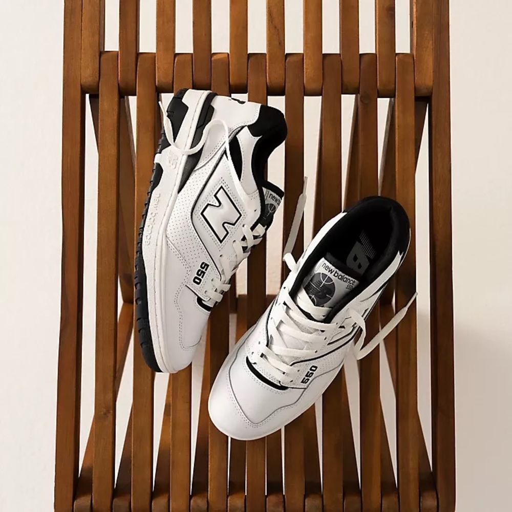 NEW New Balance 550 White and Black Athletic Shoes